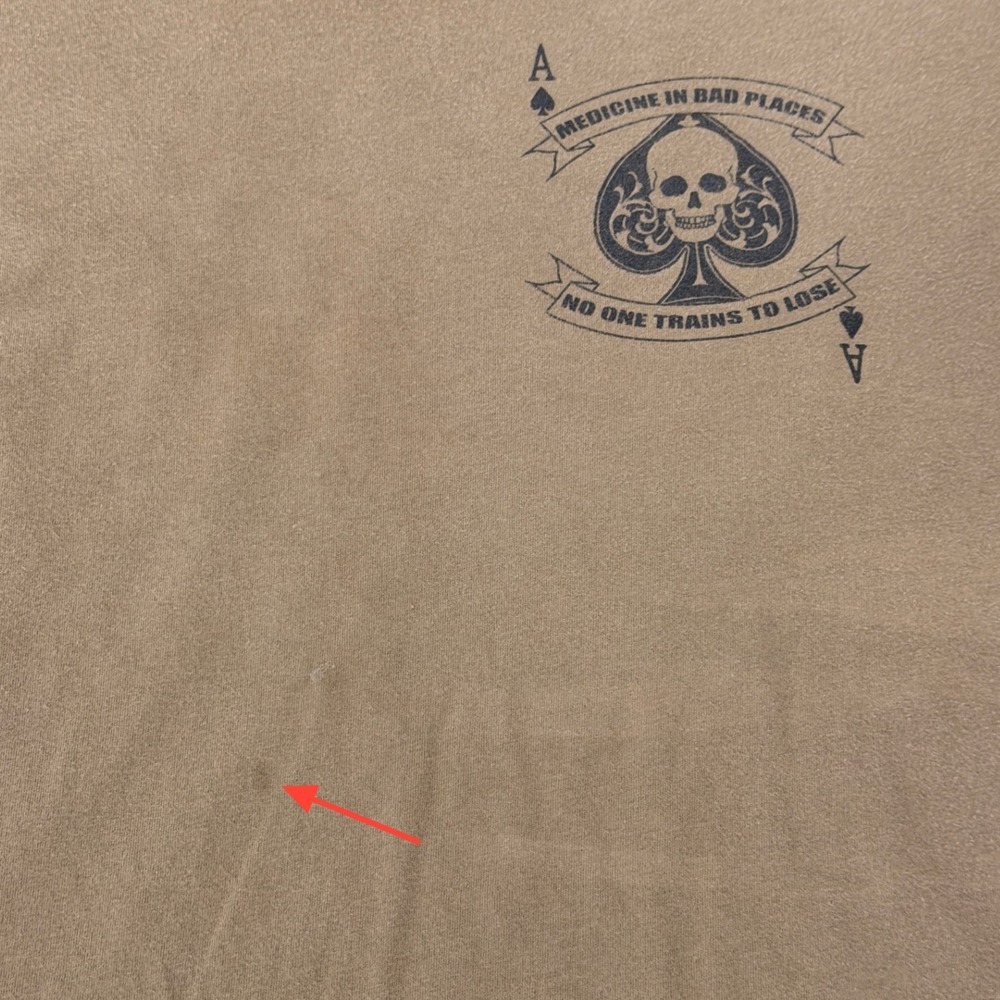 Grunt Style Mens Ace Skull Dragon Medical‎ T Shirt Khaki Size Medium - Picture 7 of 7